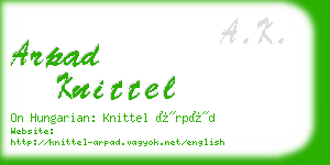 arpad knittel business card